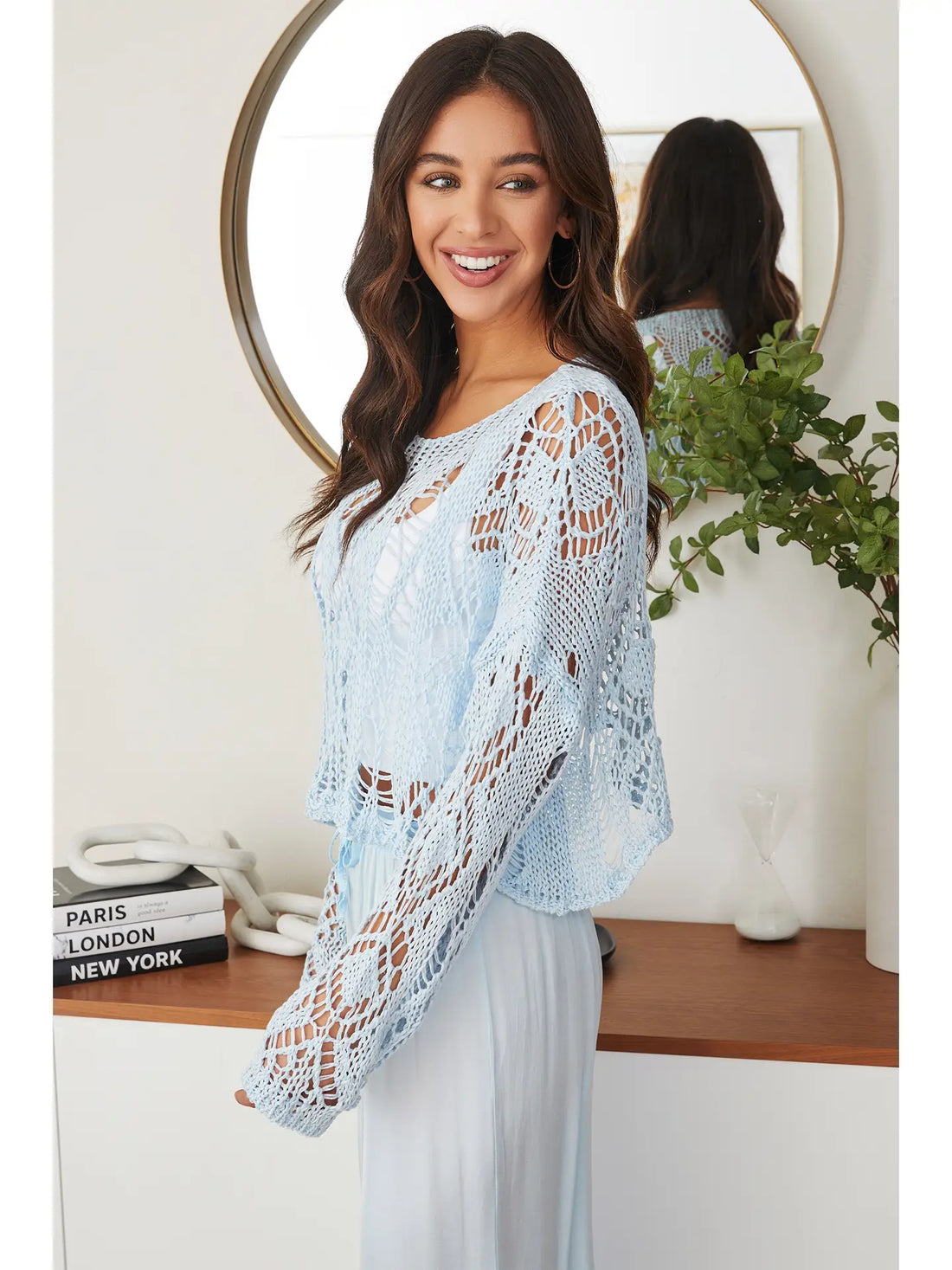 Scoop Neck Open Crotchet Top