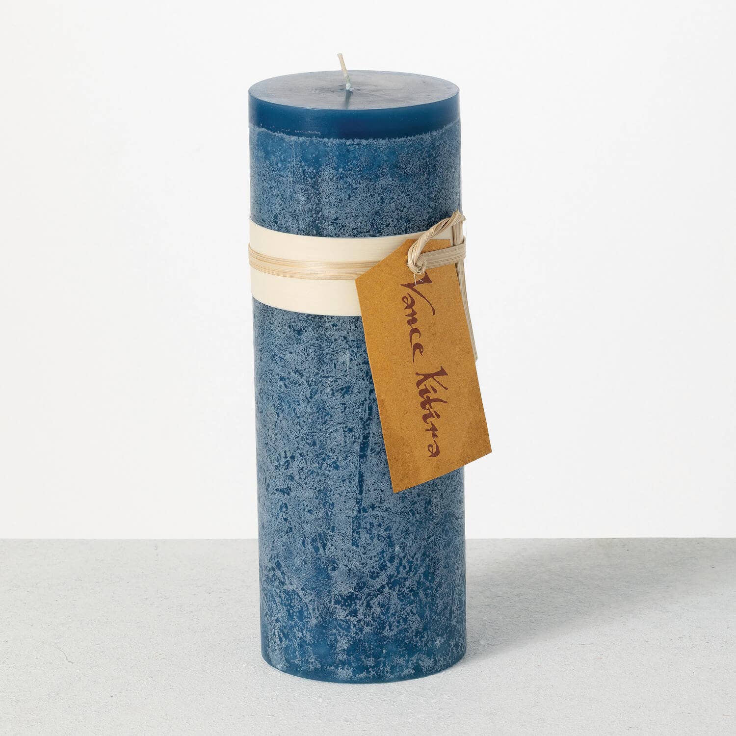 Blue Timber Pillar Candle