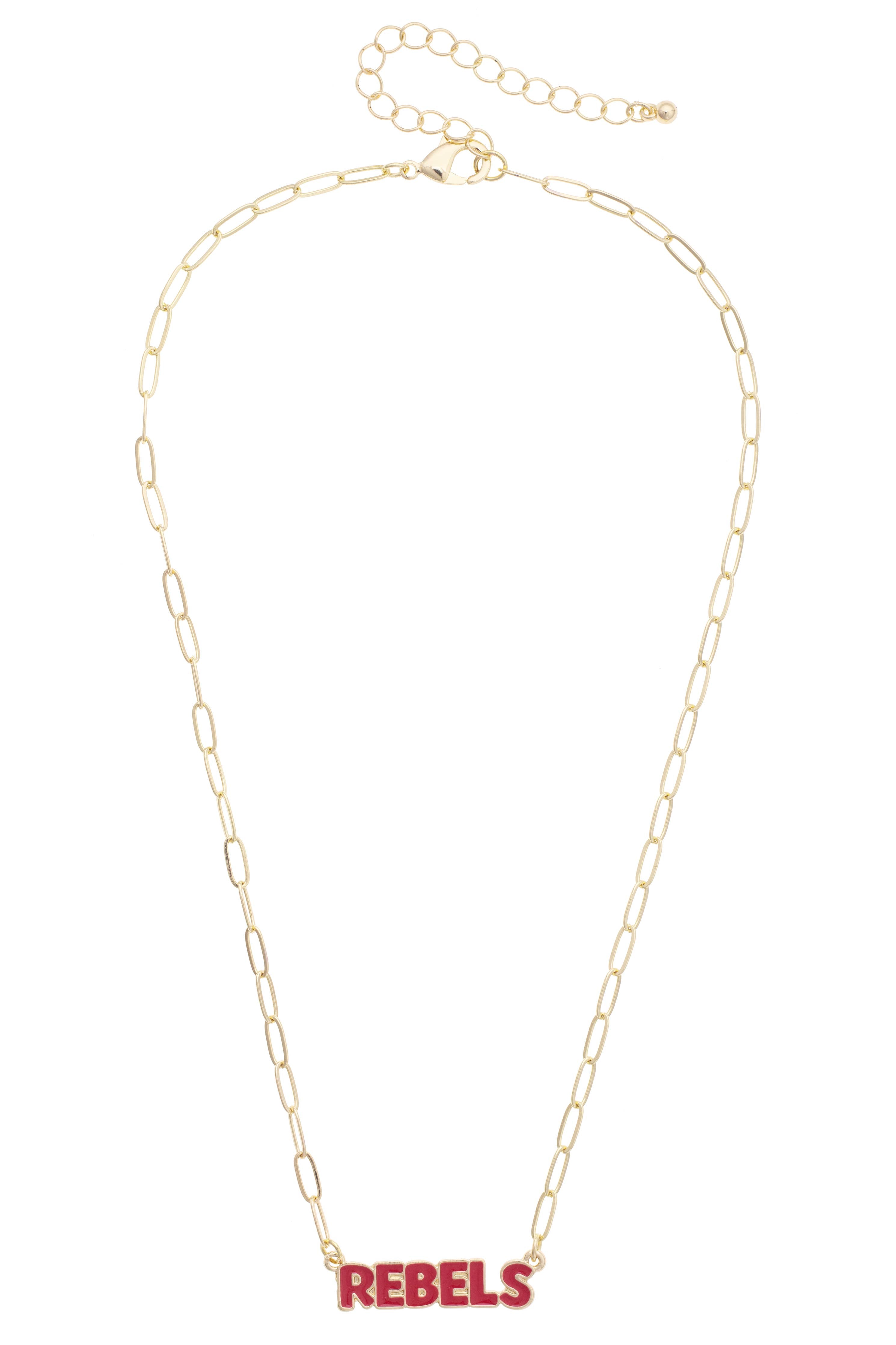 Ole Miss Rebels Puffy Nameplate Necklace