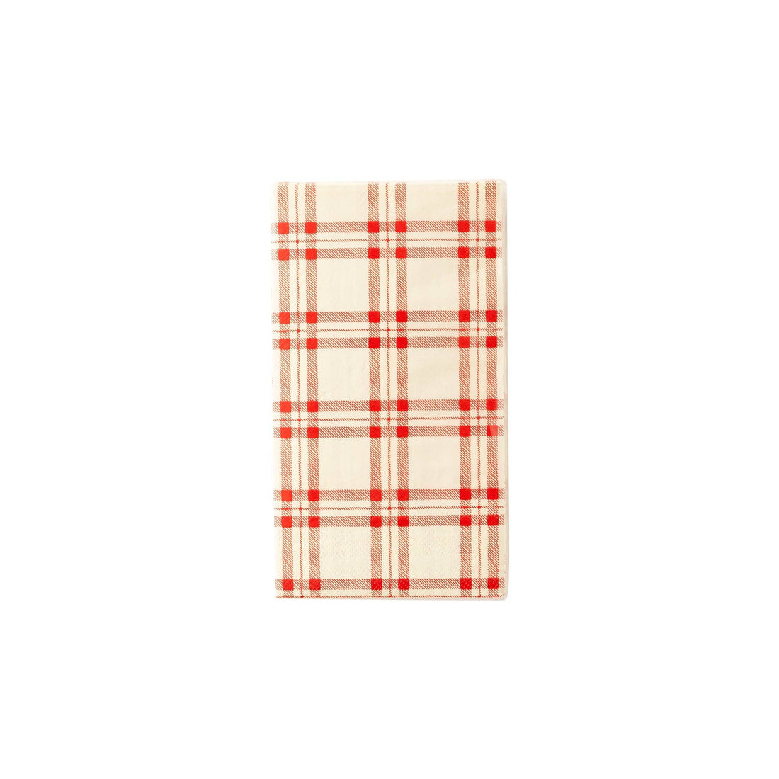 Red Plaid Paper Dinner Napkin
