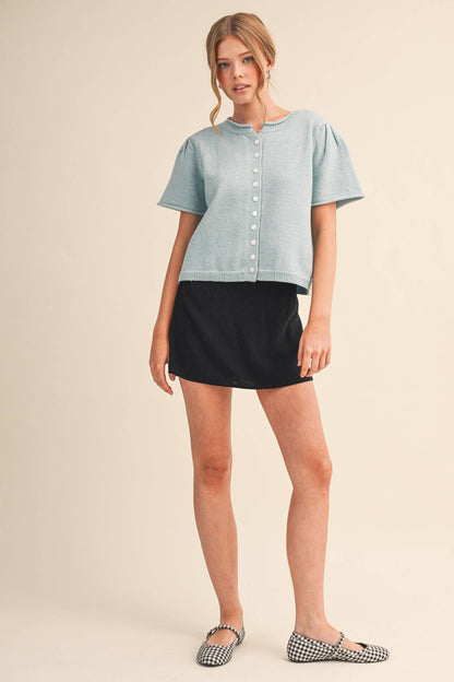 Short Sleeve Sweater Cardigan