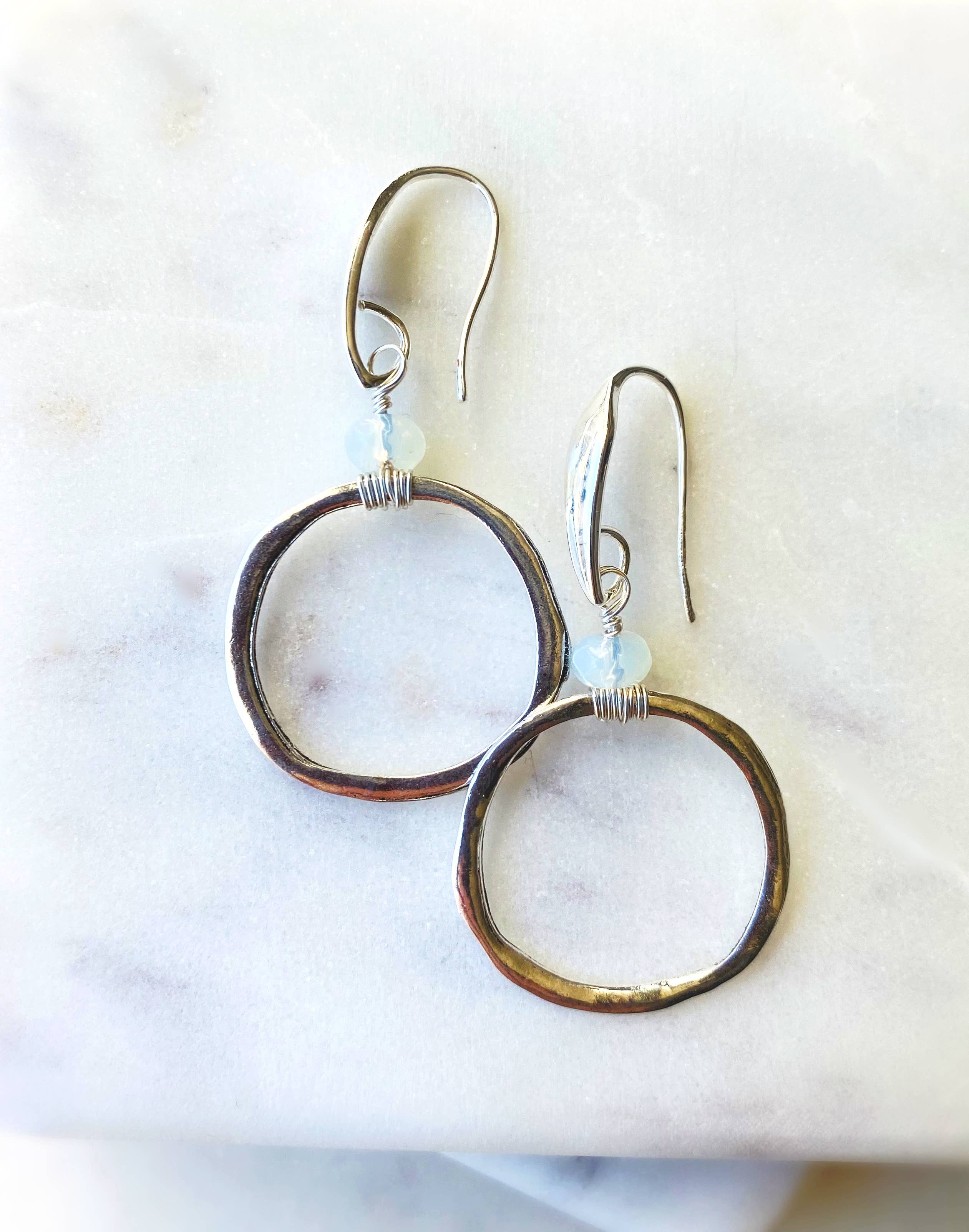 Silver and Opal Earrings