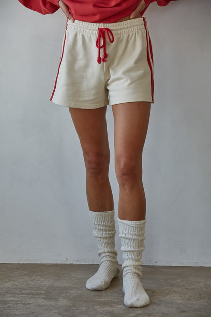 Knit Cotton French Terry Wide Leg Shorts