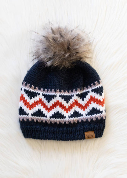 Alpine Patterned Pom Beanie