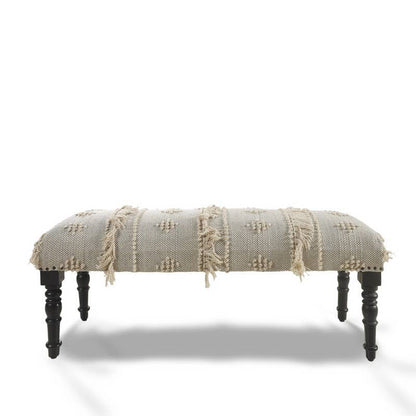 Intricate Modern Embroidered Handmade Upholstery Bench