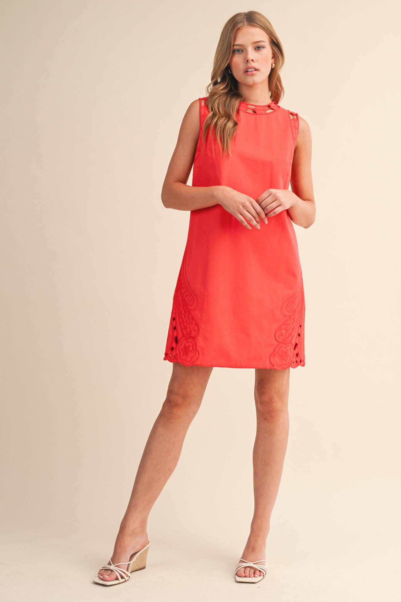 Radiant Embroidered Shift Dress