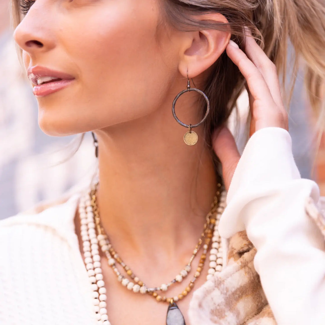 Circle Up Rustic Earrings