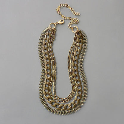 Multi Strand Brass Ox Chain Necklace
