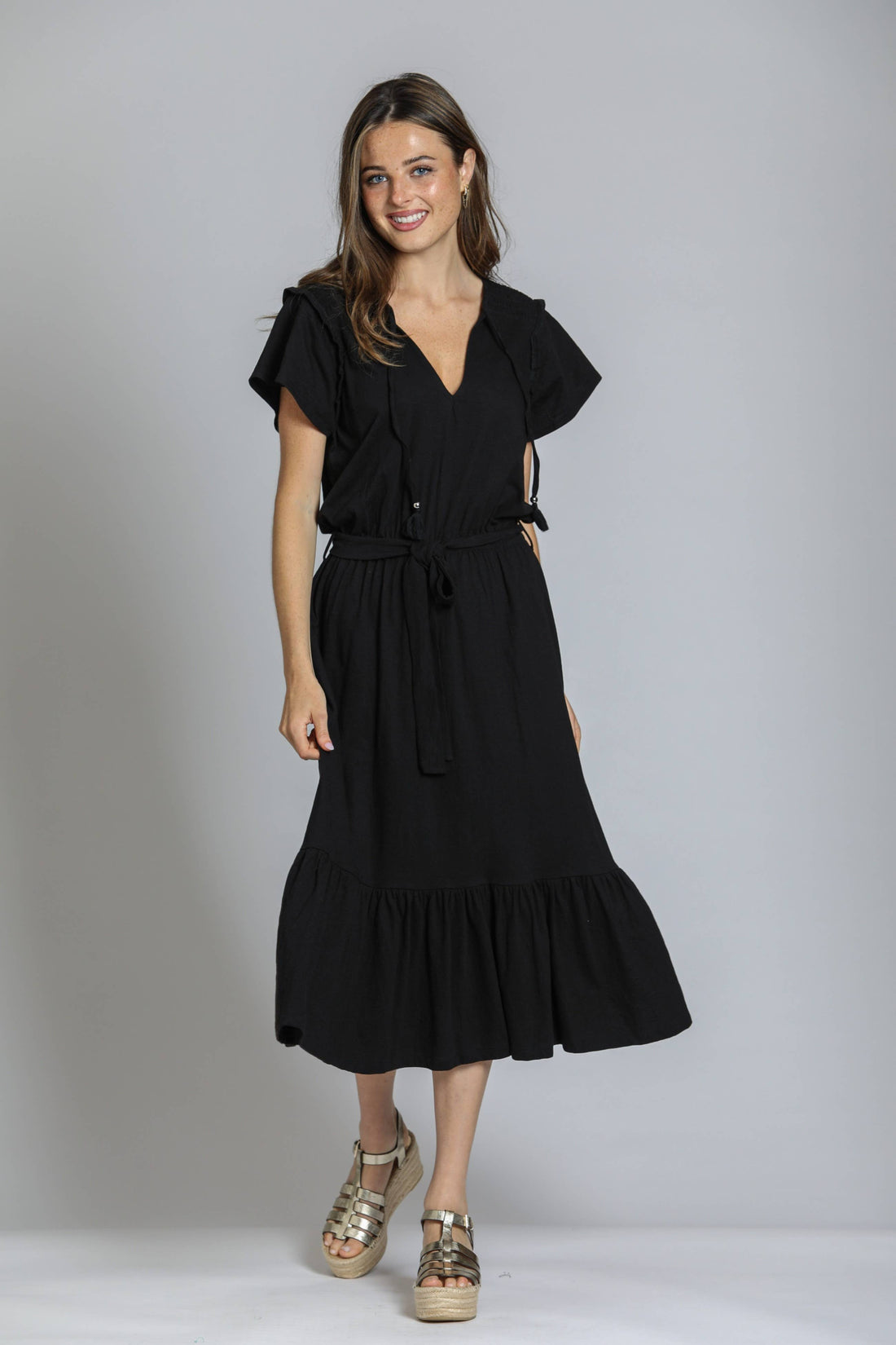 Short Sleeve Dress With Smocking Detail
