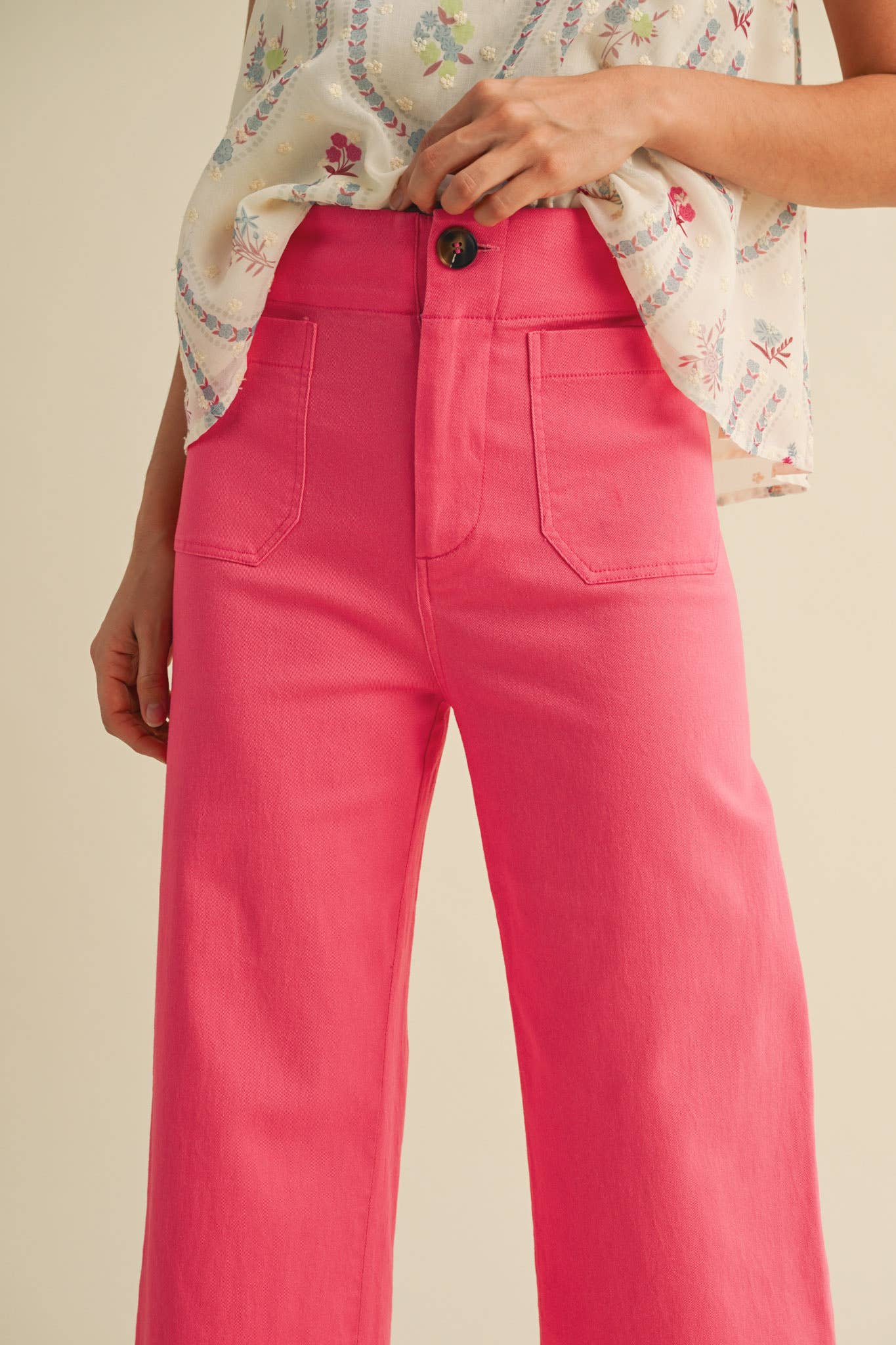 High Waist Cropped Wide Leg Pant