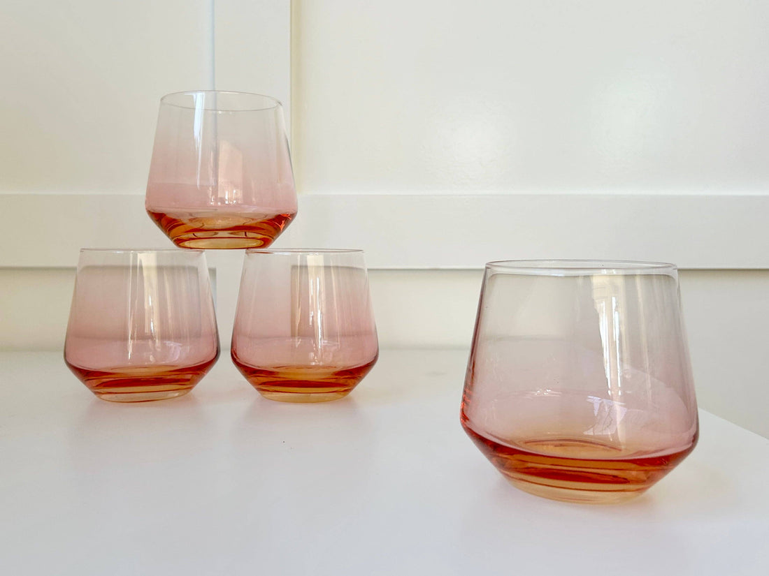 Amber Stemless Glass Set