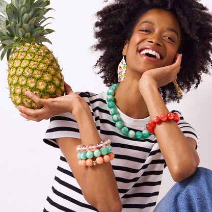 Red Resin Large Bead Bracelet Red