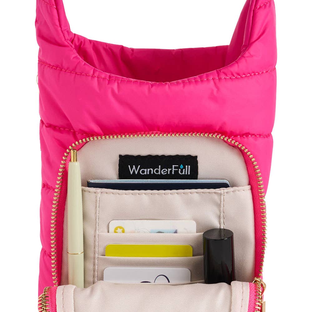 Bright Pink HydroBag Handle with Pink and Navy striped strap