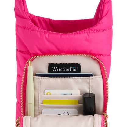 Bright Pink HydroBag Handle with Pink and Navy striped strap