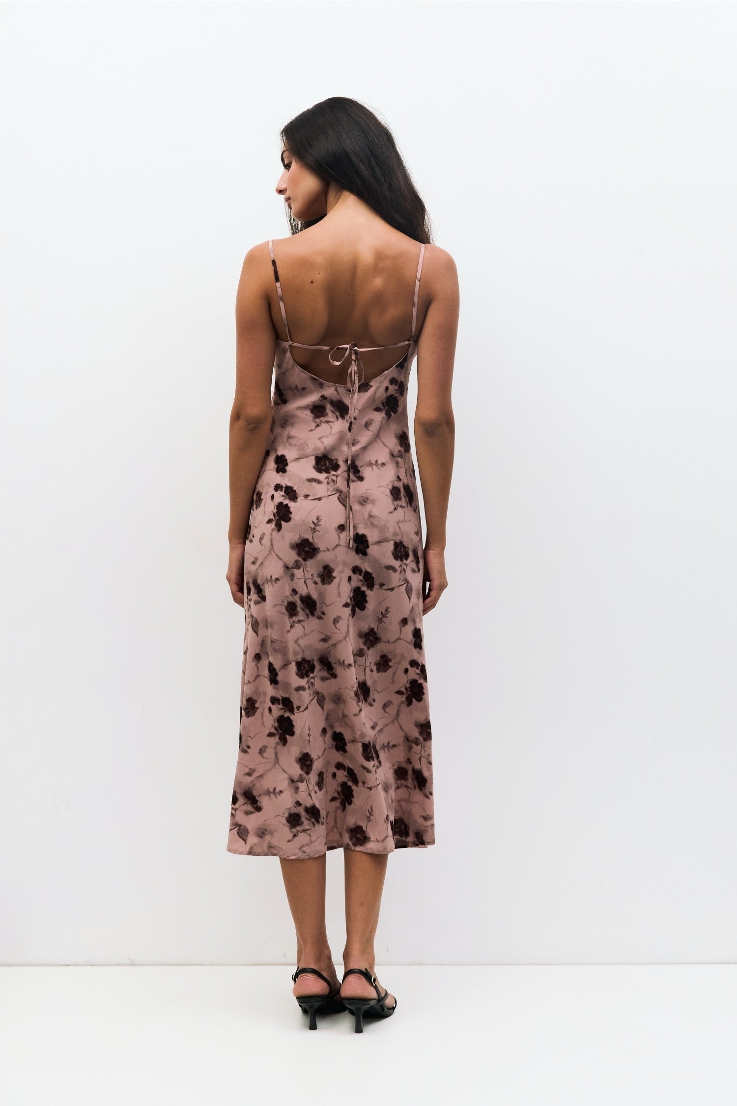 Lightweight Cowl Neck Floral Slip Dress