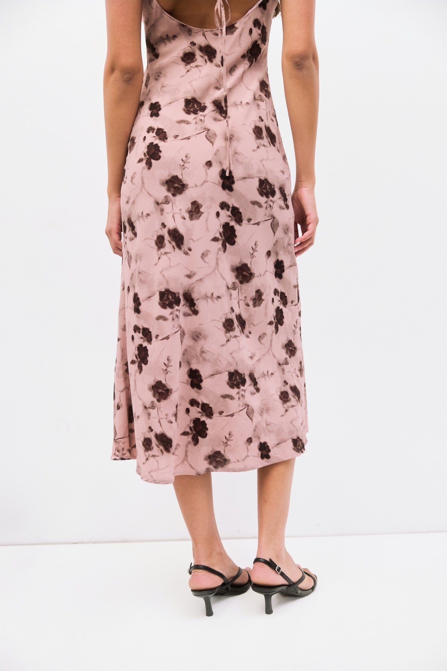 Lightweight Cowl Neck Floral Slip Dress