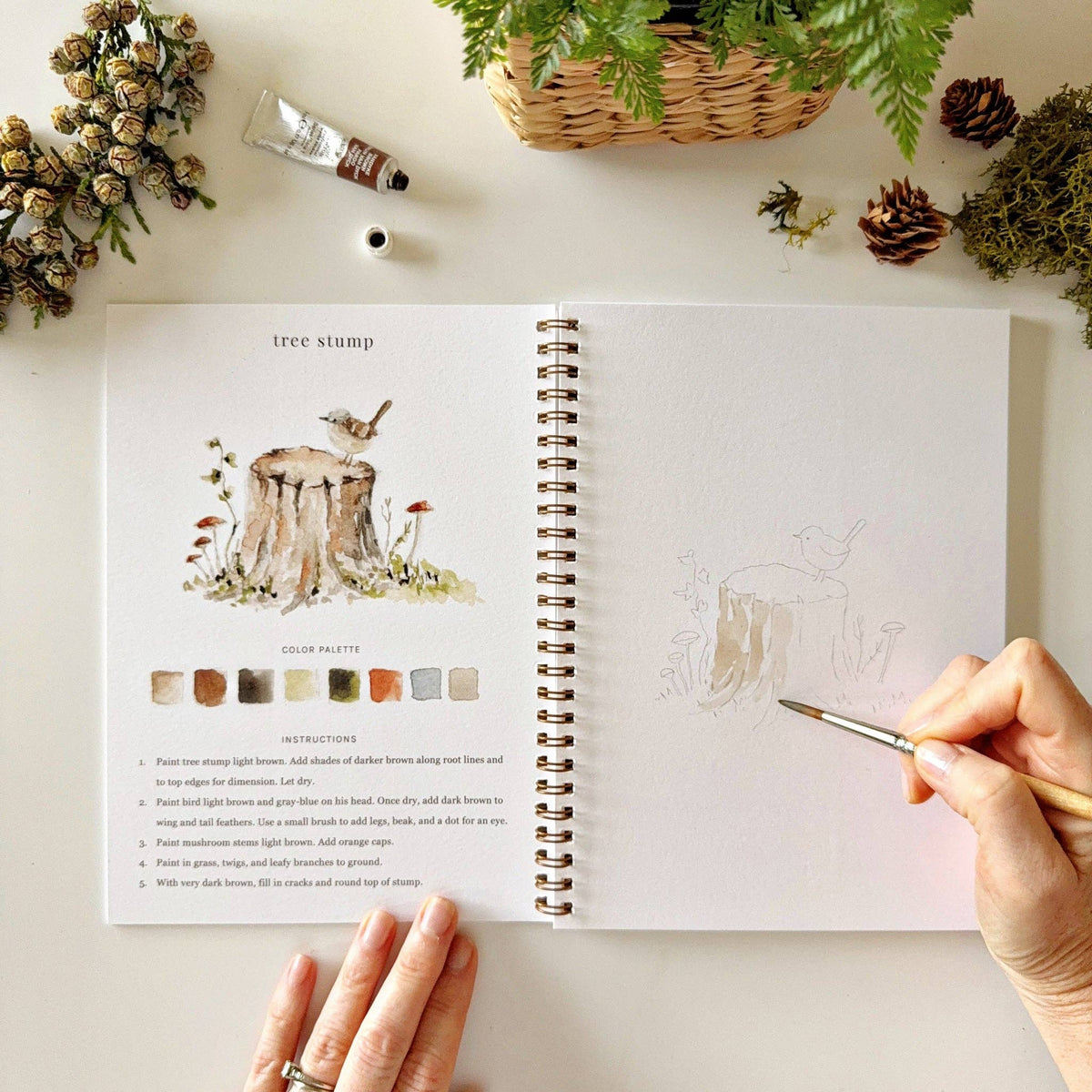 Woodland watercolor workbook