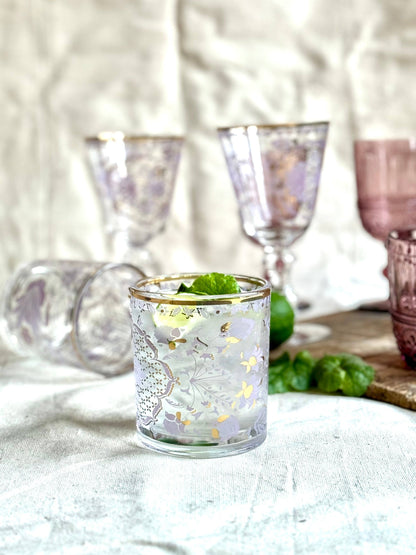 Lilac Tapestry Rocks Glass