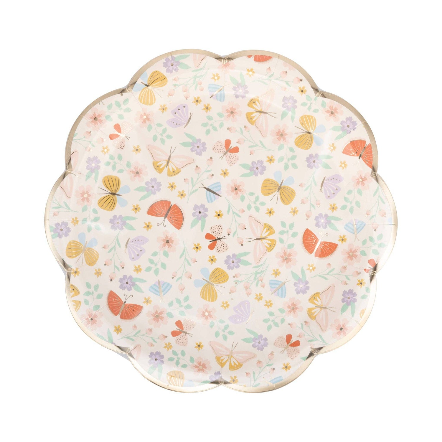 Butterfly Floral Paper Plate
