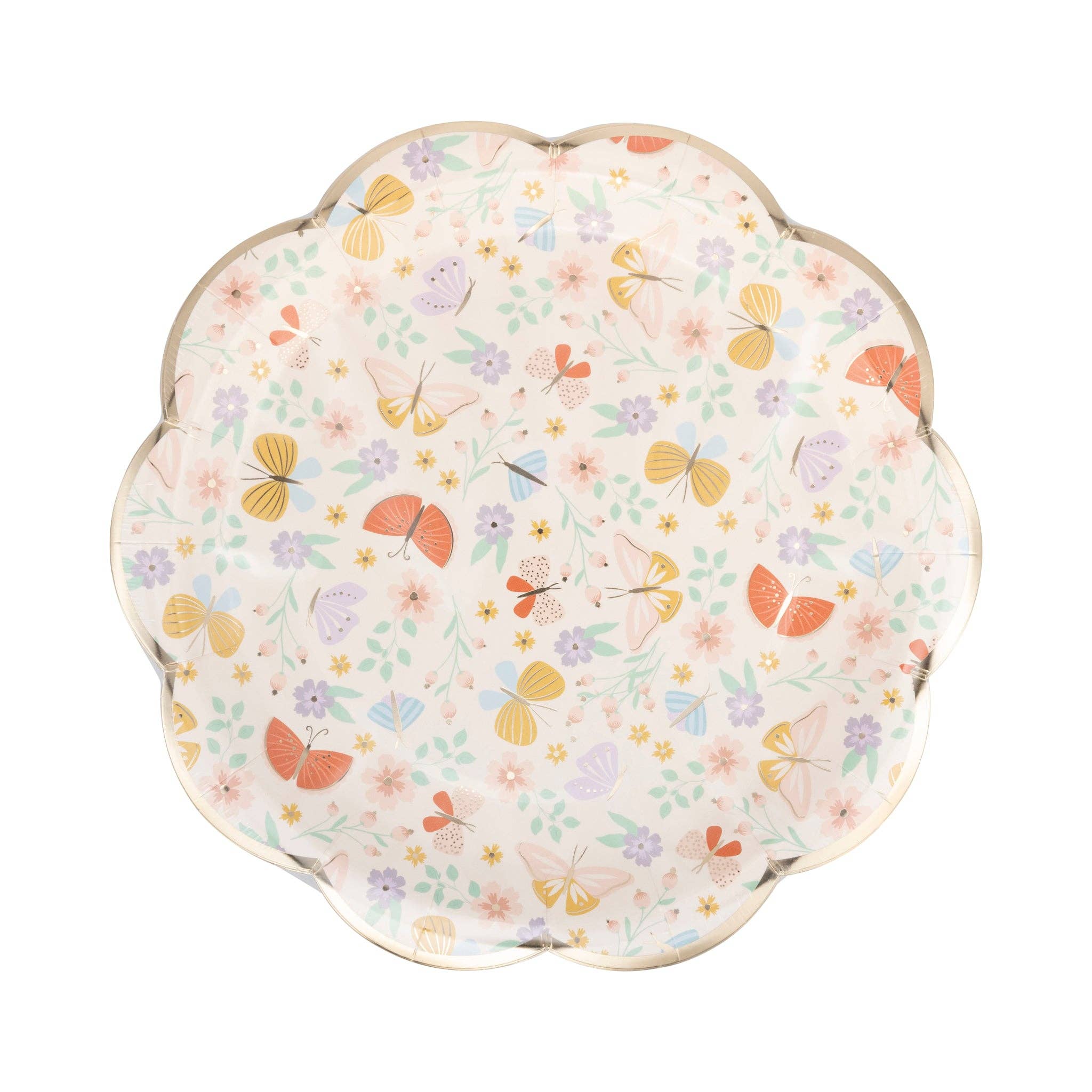 Butterfly Floral Paper Plate