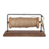 Reclaimed Wood & Metal Spool Stand w/ Scissors, Natural, Black & Brass Finish, Set of 2