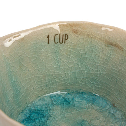 1, 1/2, 1/3, &amp; 1/4 Cup Stoneware Measuring Cups, Set of 4