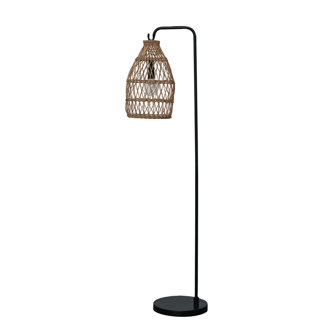 Metal Indoor/Outdoor LED Floor Lamp w/ Removable Lantern