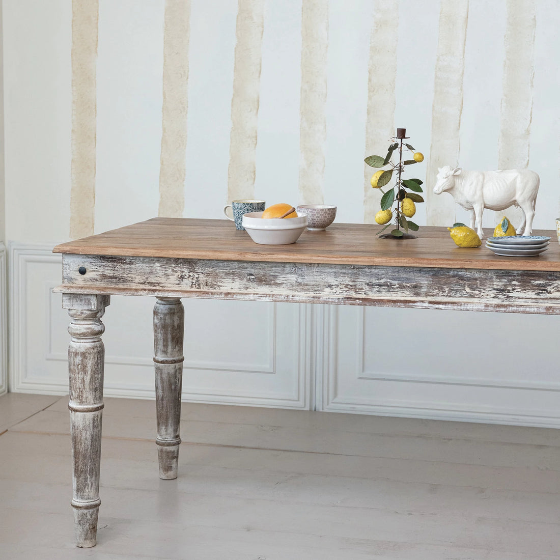 Reclaimed Wood Vintage Reproduction Farmhouse Dining Table