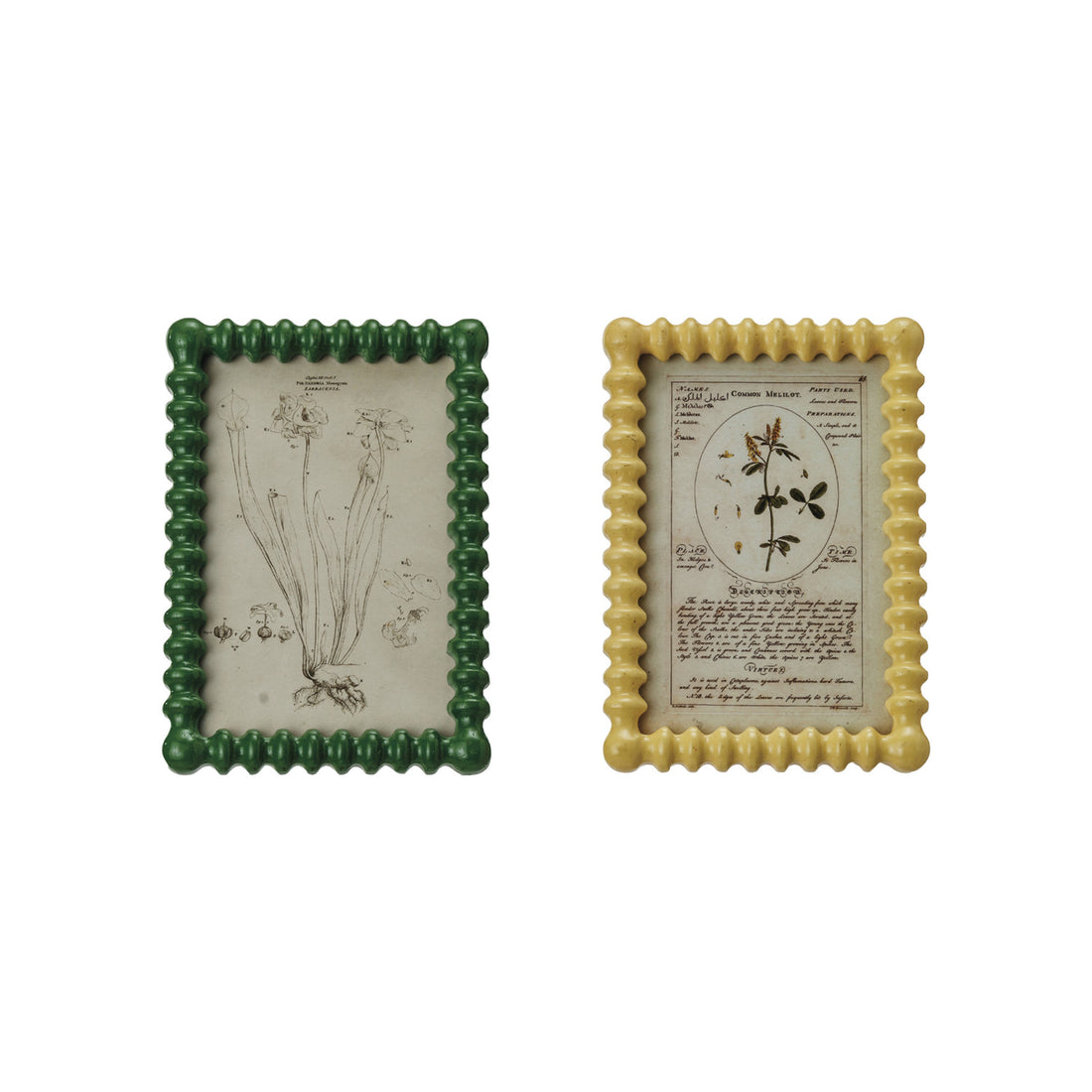 Picture Frame w/ Vintage Reproduction Image, 2 Colors (4&quot; x 6&quot; Photos)