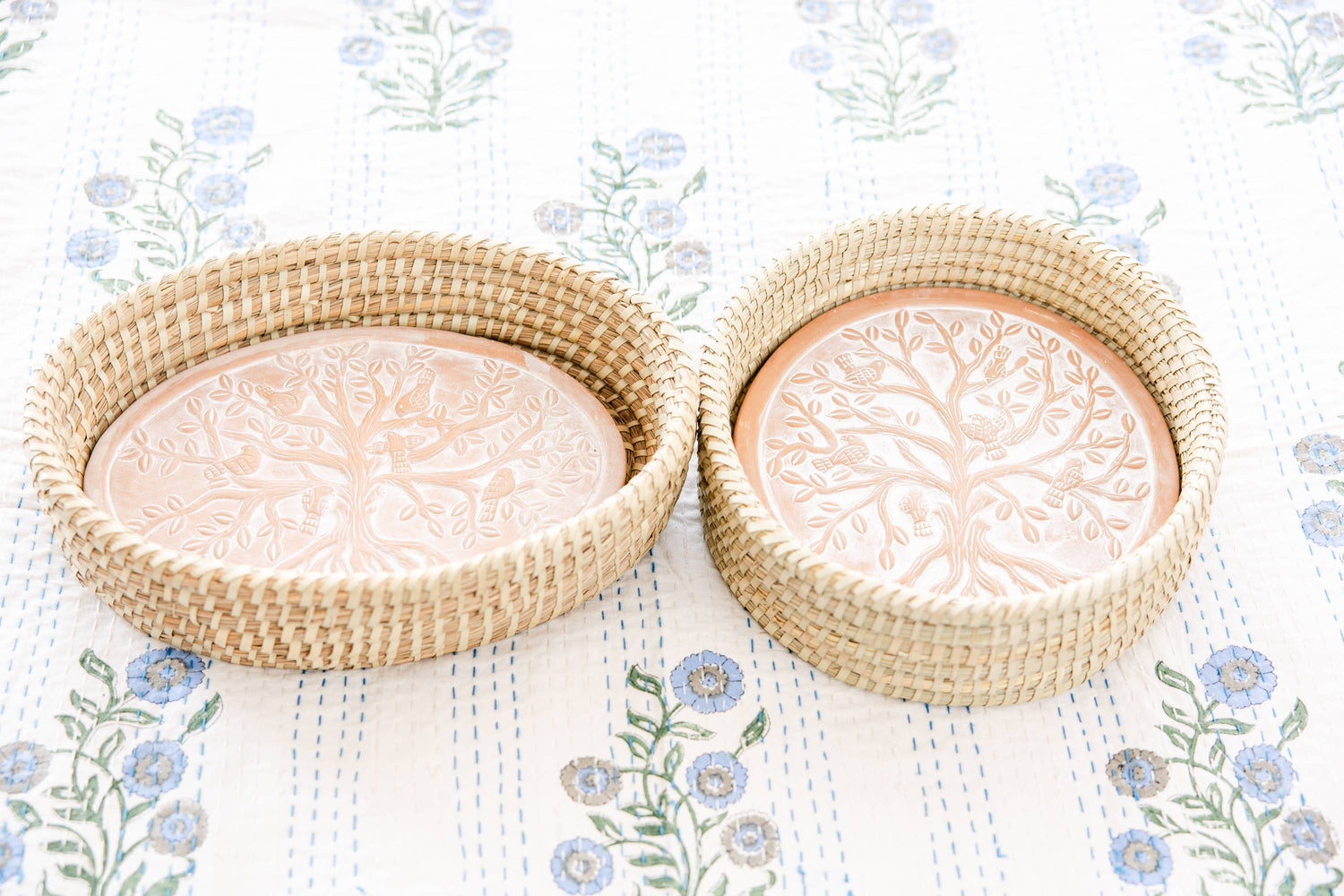 Round Birds in a Tree Bread Warmer Basket