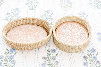 Round Birds in a Tree Bread Warmer Basket
