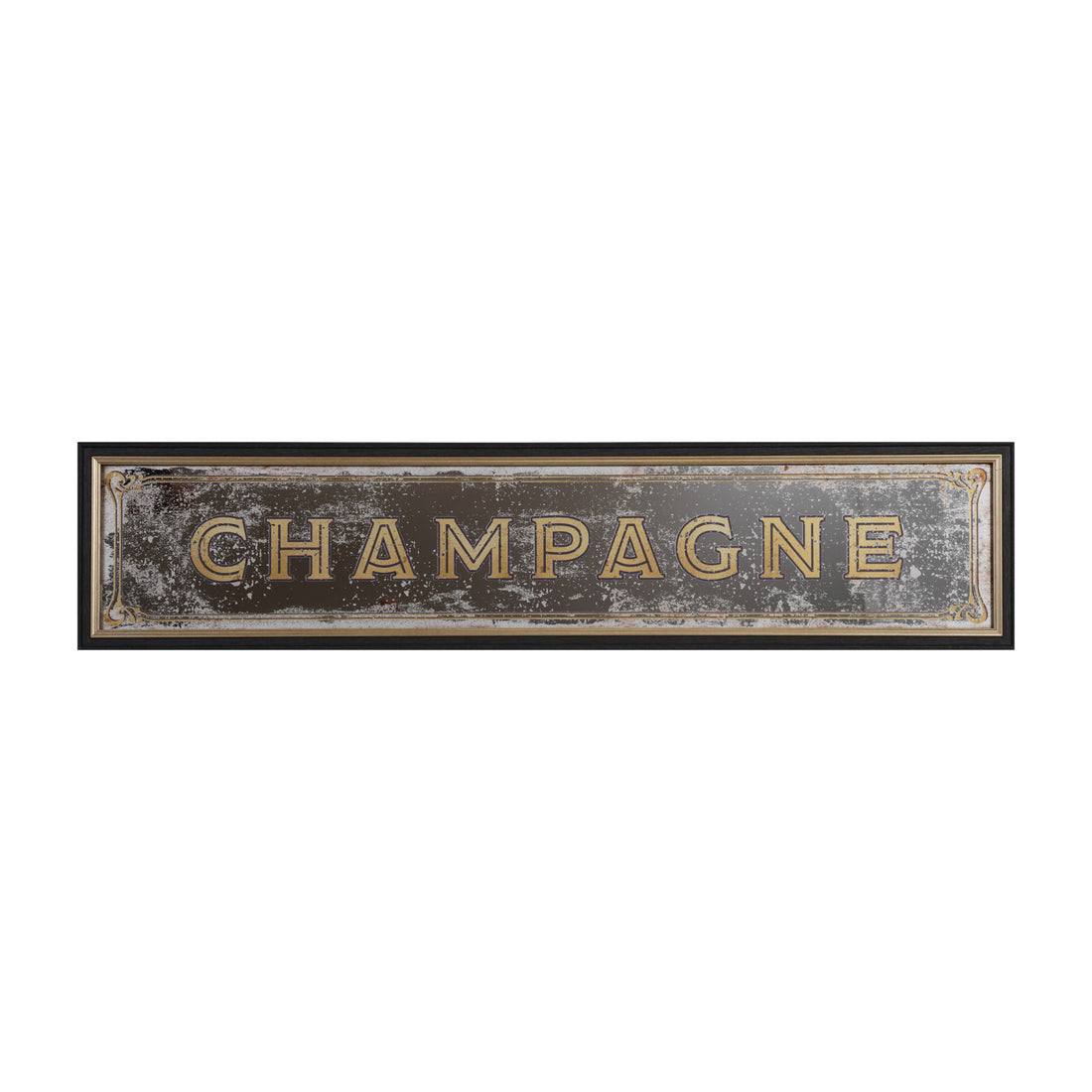 Plastic & MDF Framed Wall Décor with Antique Mirror "Champagne"