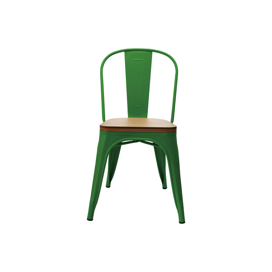 Metal &amp; Wood Schoolhouse Chair, Green &amp; Natural