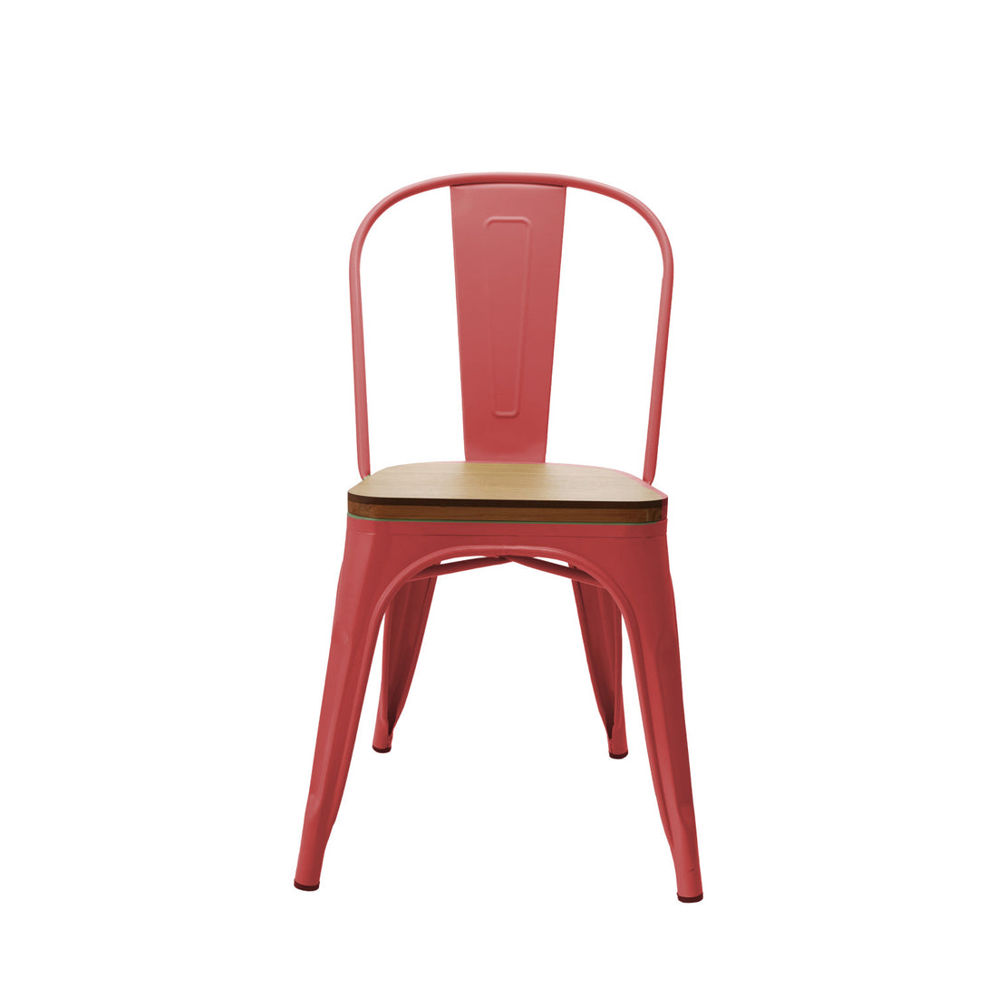 Metal &amp; Wood Schoolhouse Chair, Pink &amp; Natural