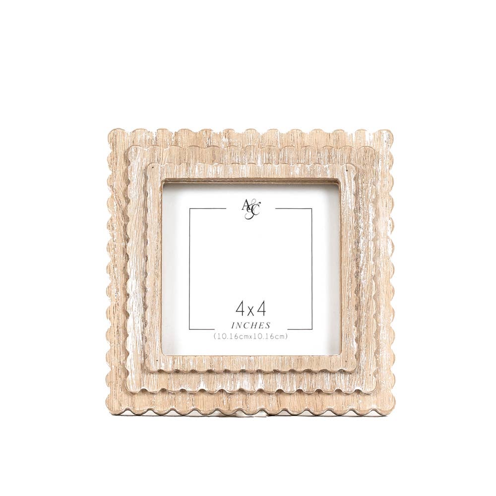 Scallop Wood Square Frame