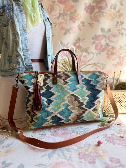 Blue Printed Handbag