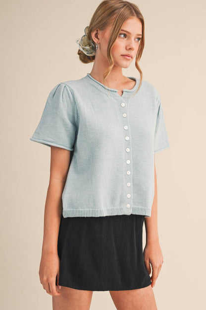 Short Sleeve Sweater Cardigan