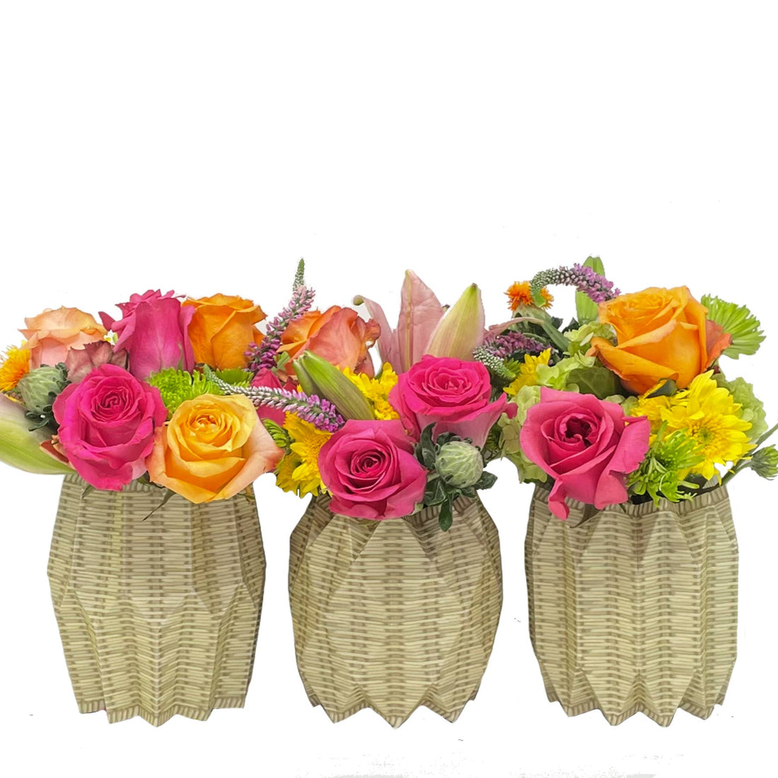 Wicker Paper Vase Wraps | Set of 3