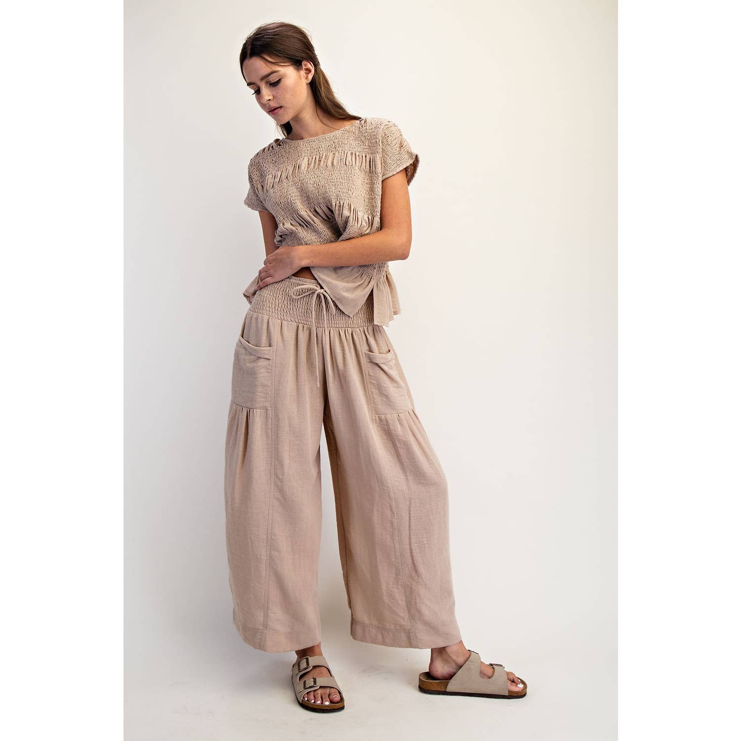 Baggy Wide Leg Cropped Pants