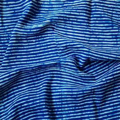 Scarf/shawl - Indigo Blue Beach Life Stripe Block Printed