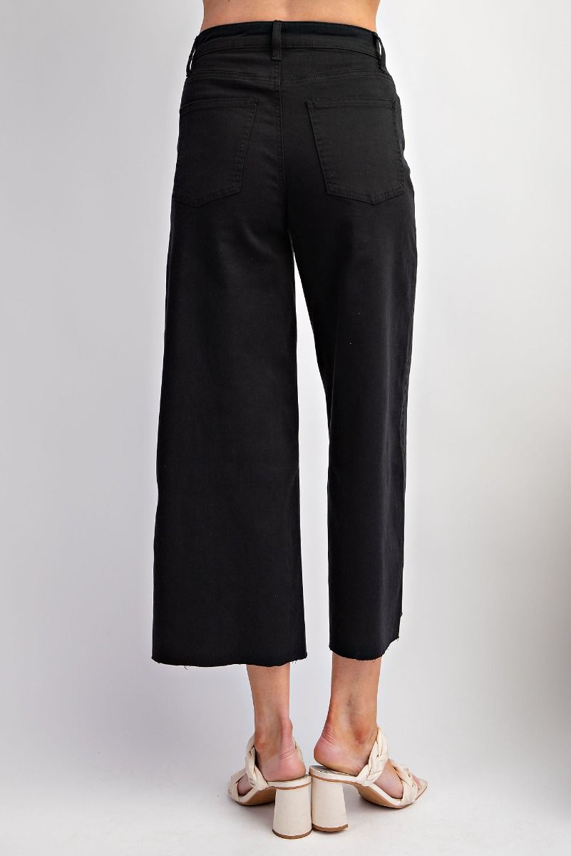 Button-Front High-Rise Twill Pant
