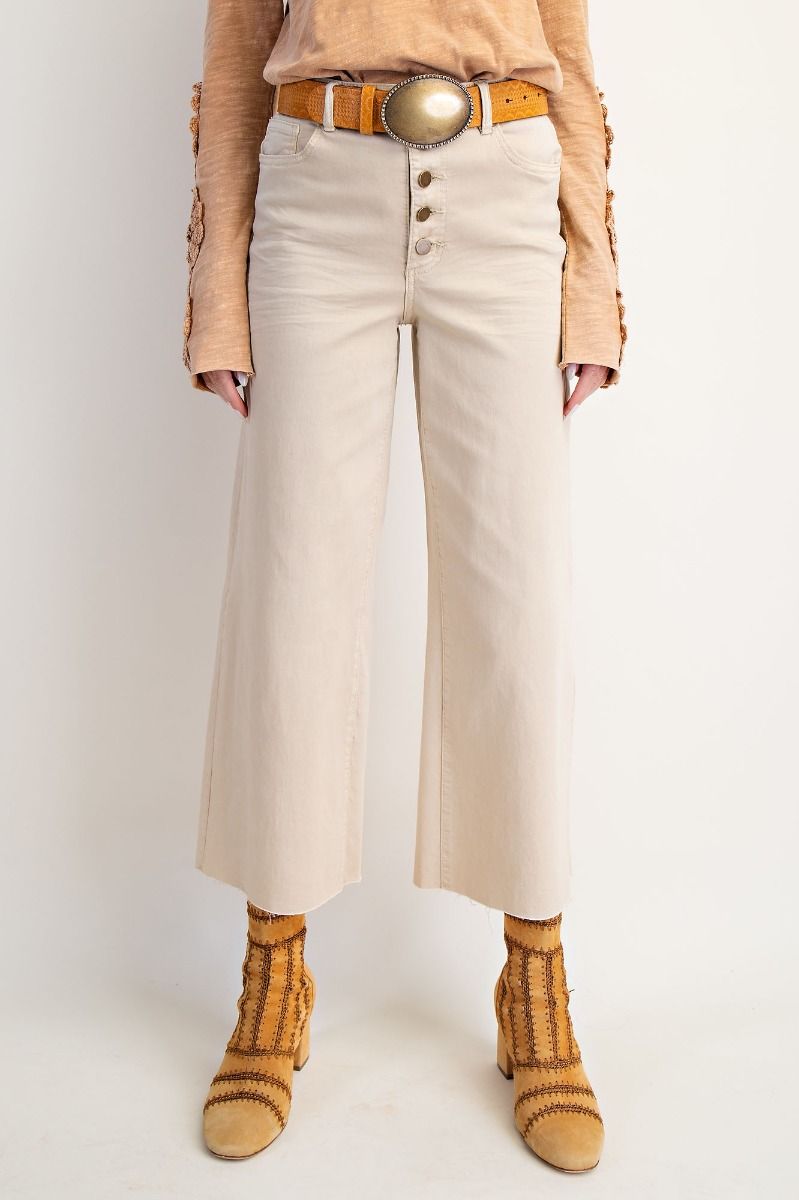 Soft Stretched High Waisted Twill Pants