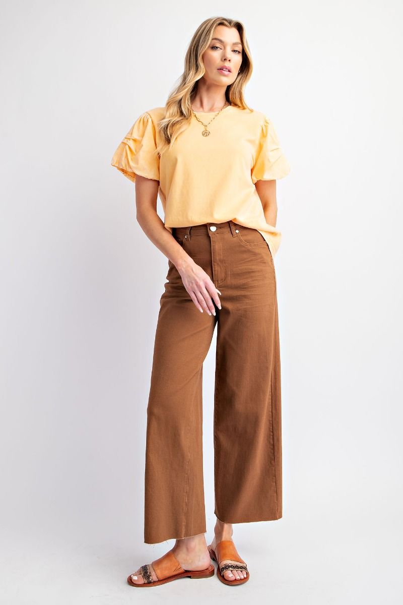 Soft Stretch High Waisted Twill Pants