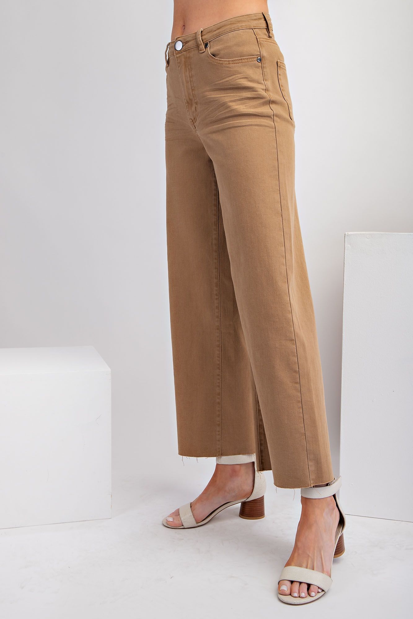 Soft Stretch High Waisted Twill Pants