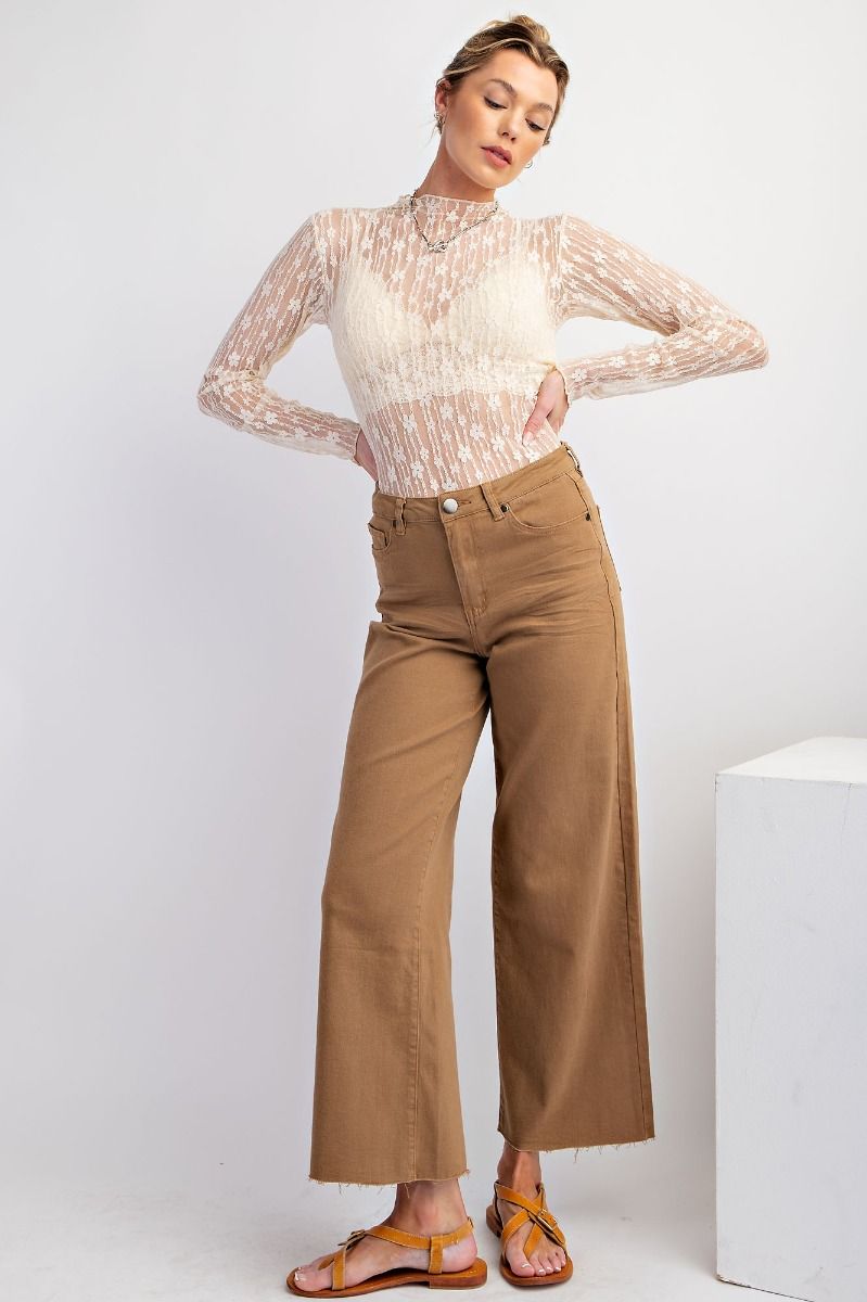 Soft Stretch High Waisted Twill Pants