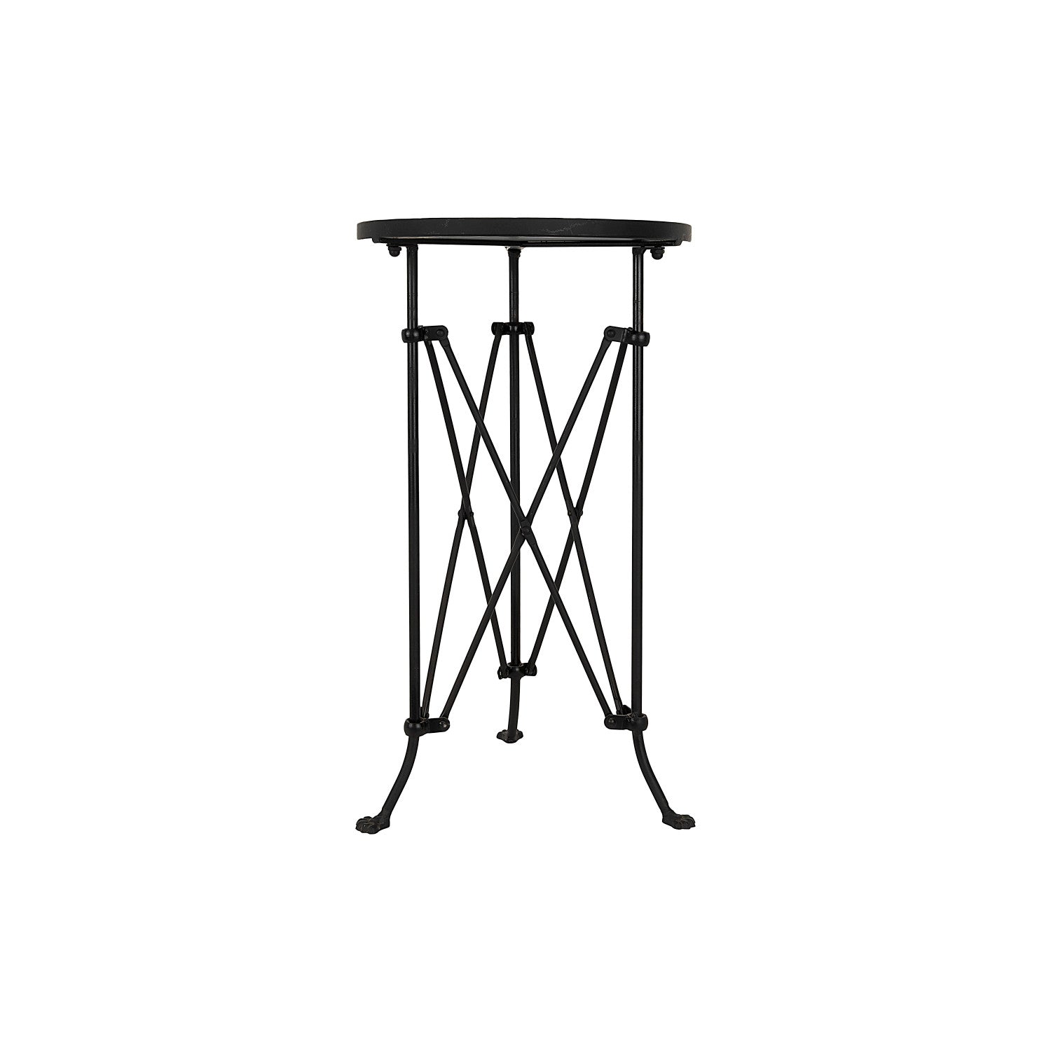 Round Metal Side Table with Claw Feet