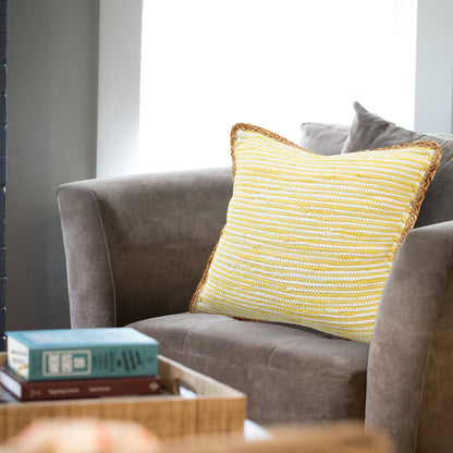 Jute Bordered Throw Pillow