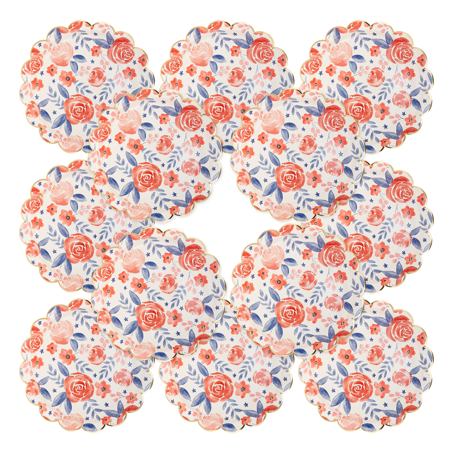 Watercolor Floral Paper Plate