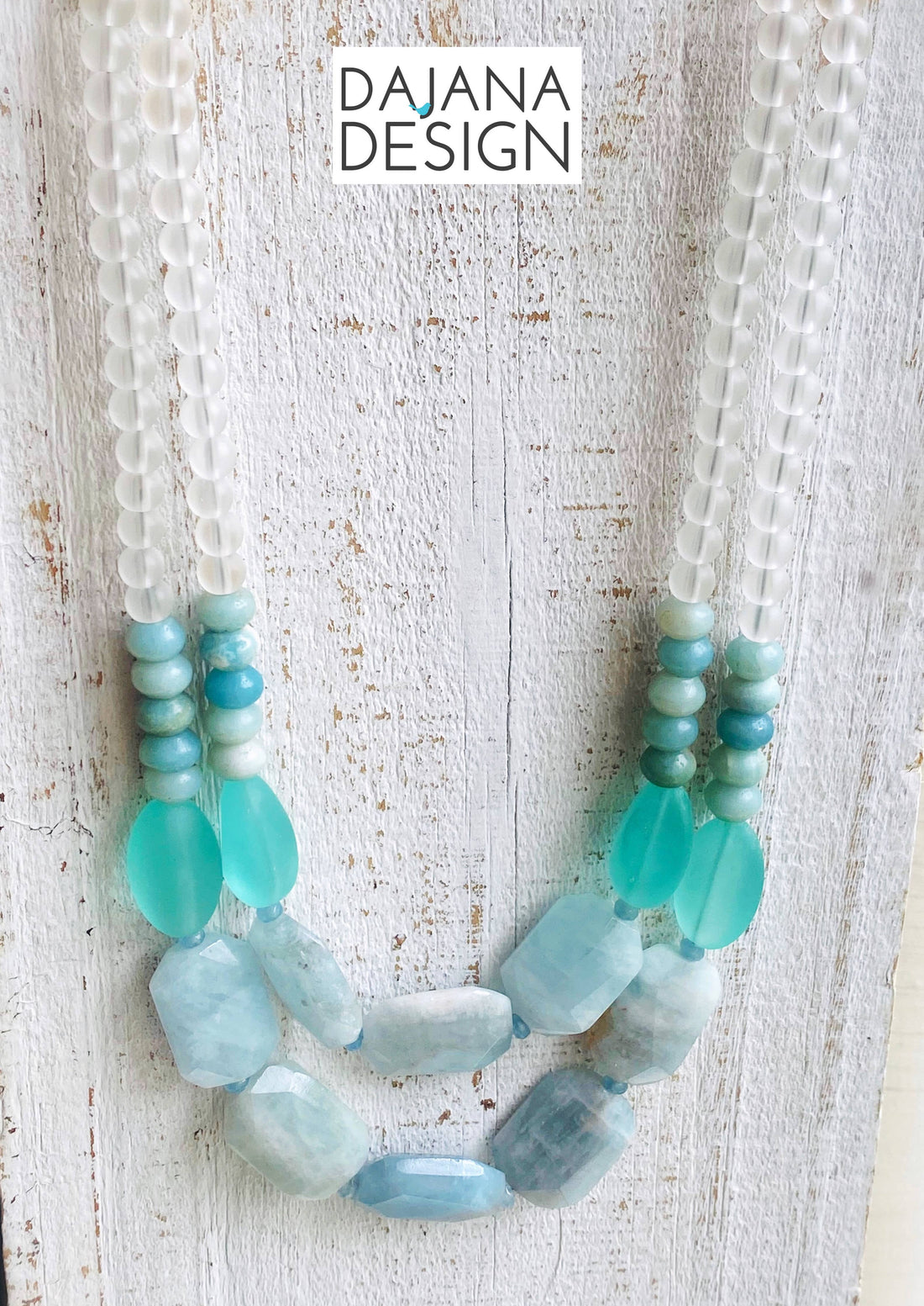 Handcrafted Stone &amp; Sea Glass Necklace