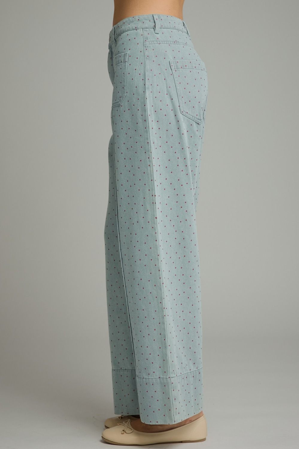 Polka Dot Wide-Leg Pants